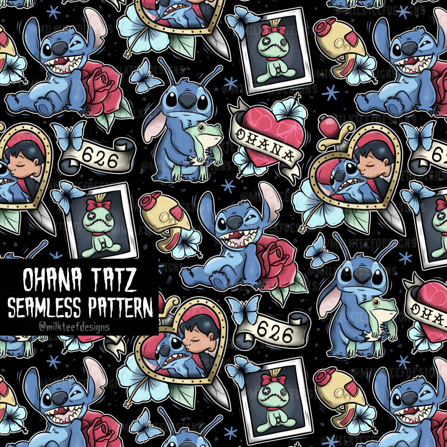 Ohana Tatz/ Seamless Pattern