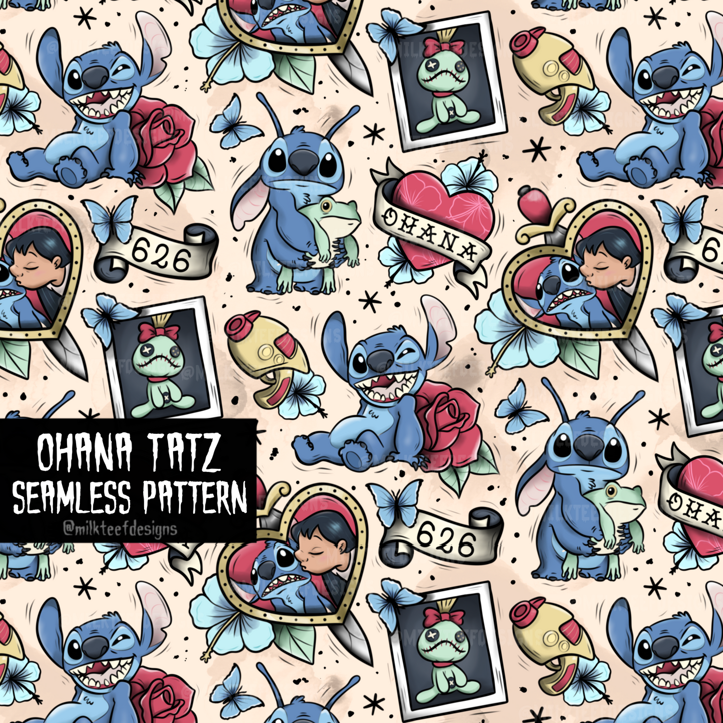 Ohana Tatz/ Seamless Pattern