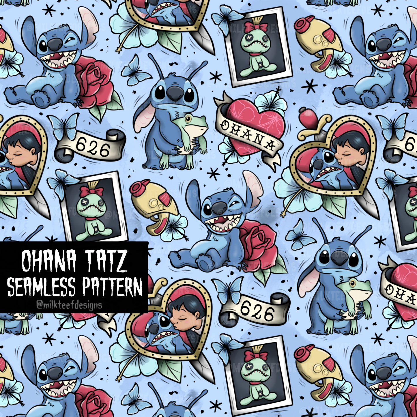 Ohana Tatz/ Seamless Pattern