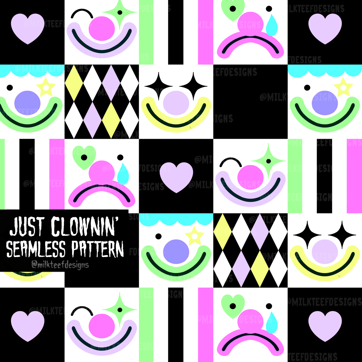 Just Clownin' / Seamless Pattern and co-ords