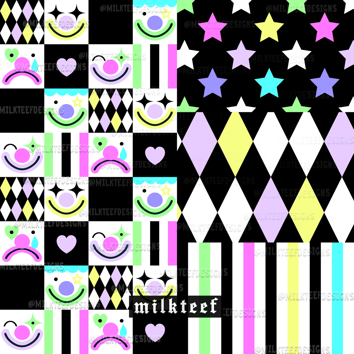 Just Clownin' / Seamless Pattern and co-ords