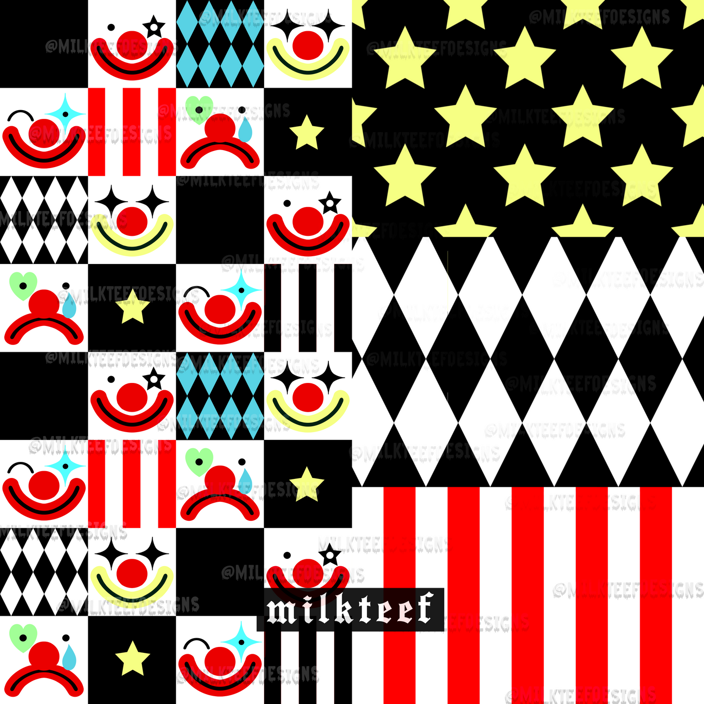 Just Clownin' / Seamless Pattern and co-ords