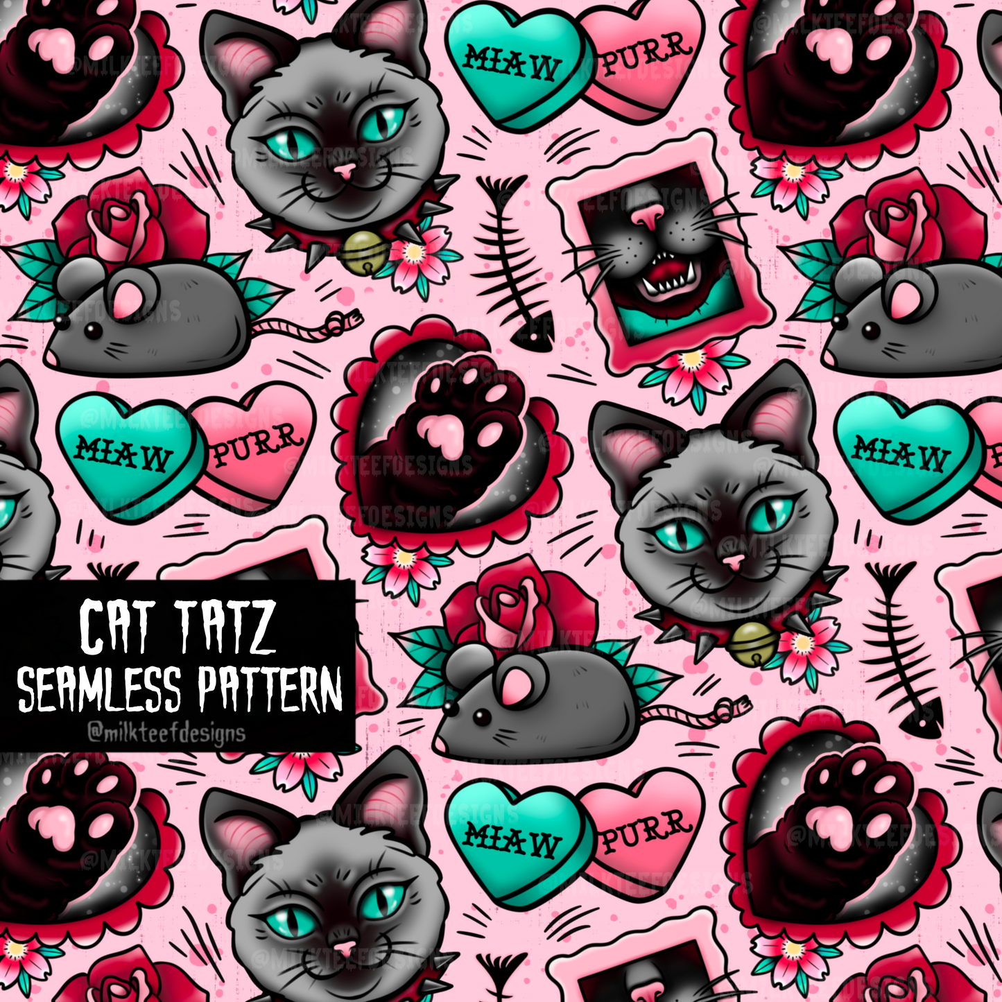 Cat Tatz / Seamless Pattern