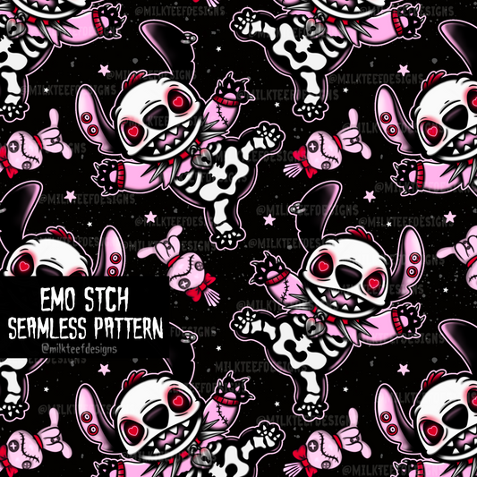 Emo Stch / Seamless Pattern or Sublimation Design (PNG)