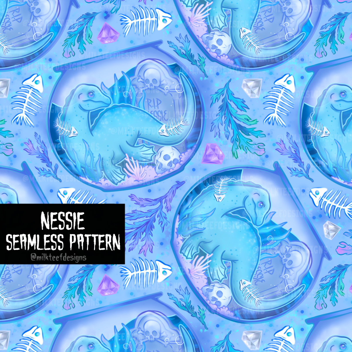 Neiska Pattern Nessie / Seamless Pattern – milkteefdesigns