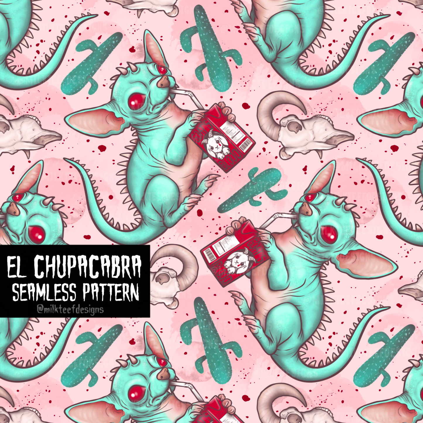 El Chupacabra / Seamless Pattern