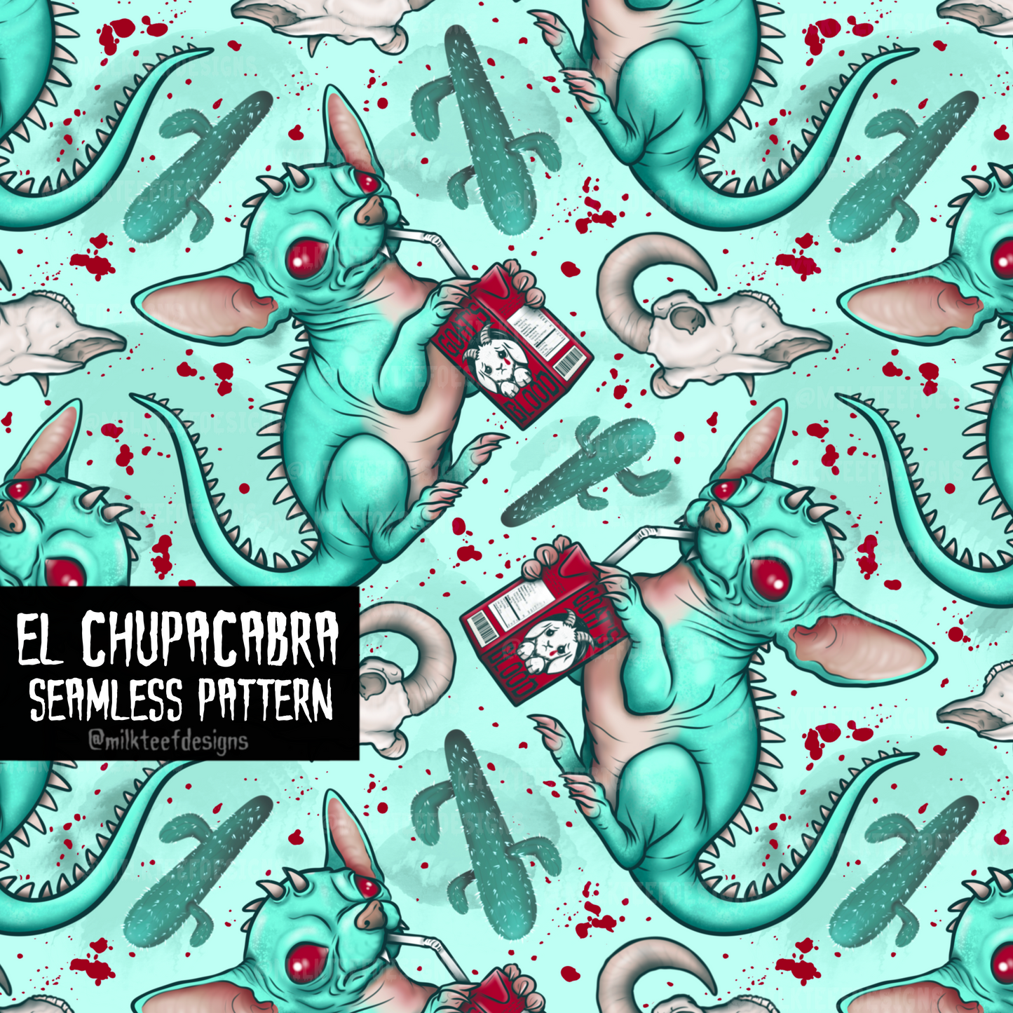 El Chupacabra / Seamless Pattern