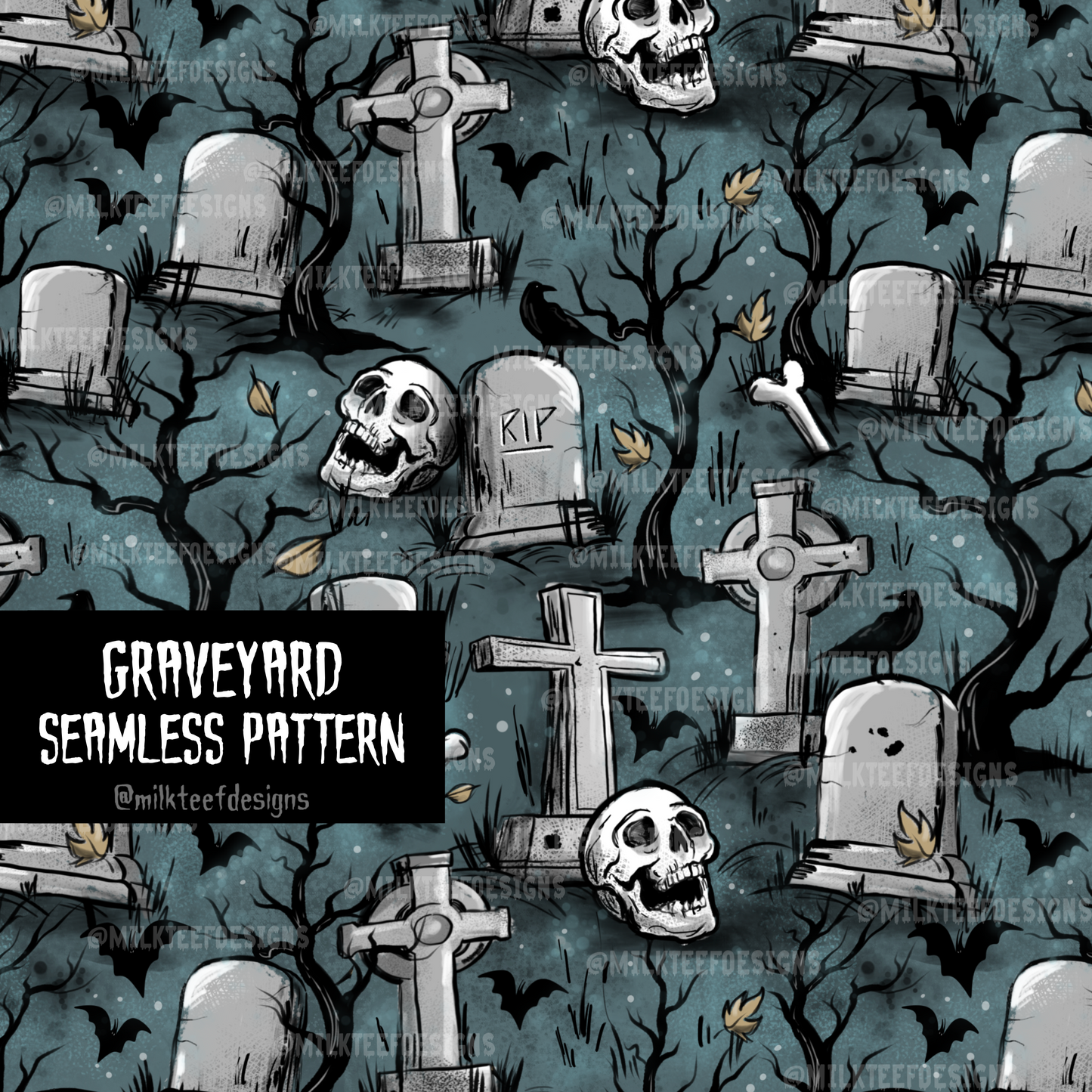 Graveyard / Seamless Pattern