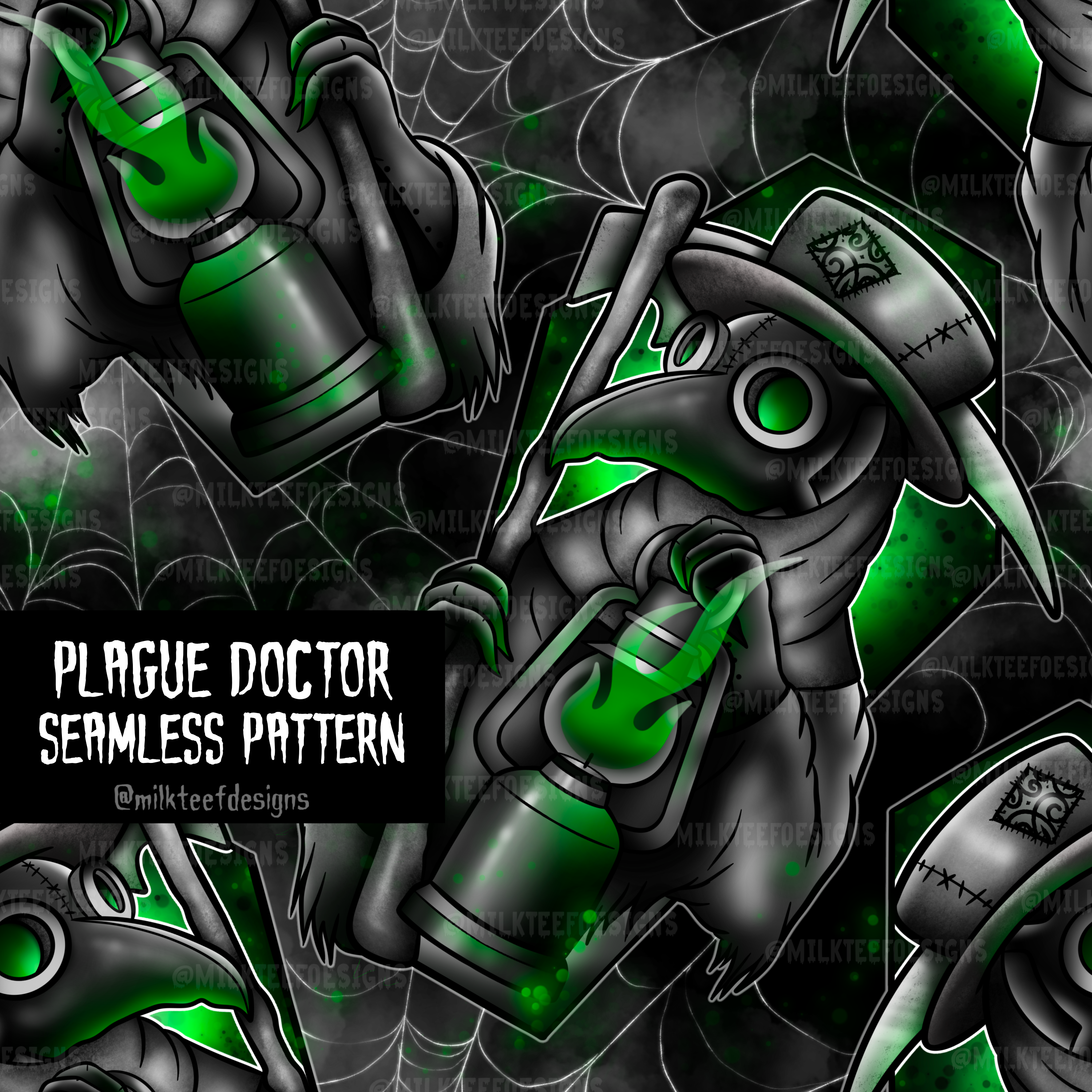 Plague Doctor / Seamless Pattern – milkteefdesigns