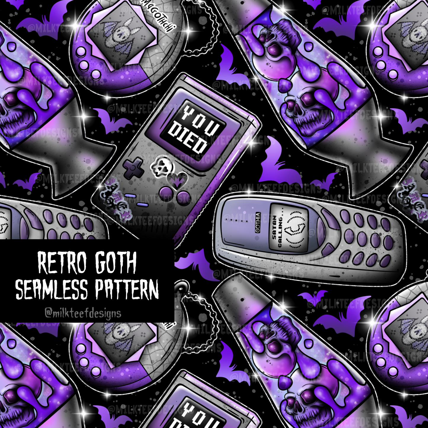 Retro Goth / Seamless Pattern