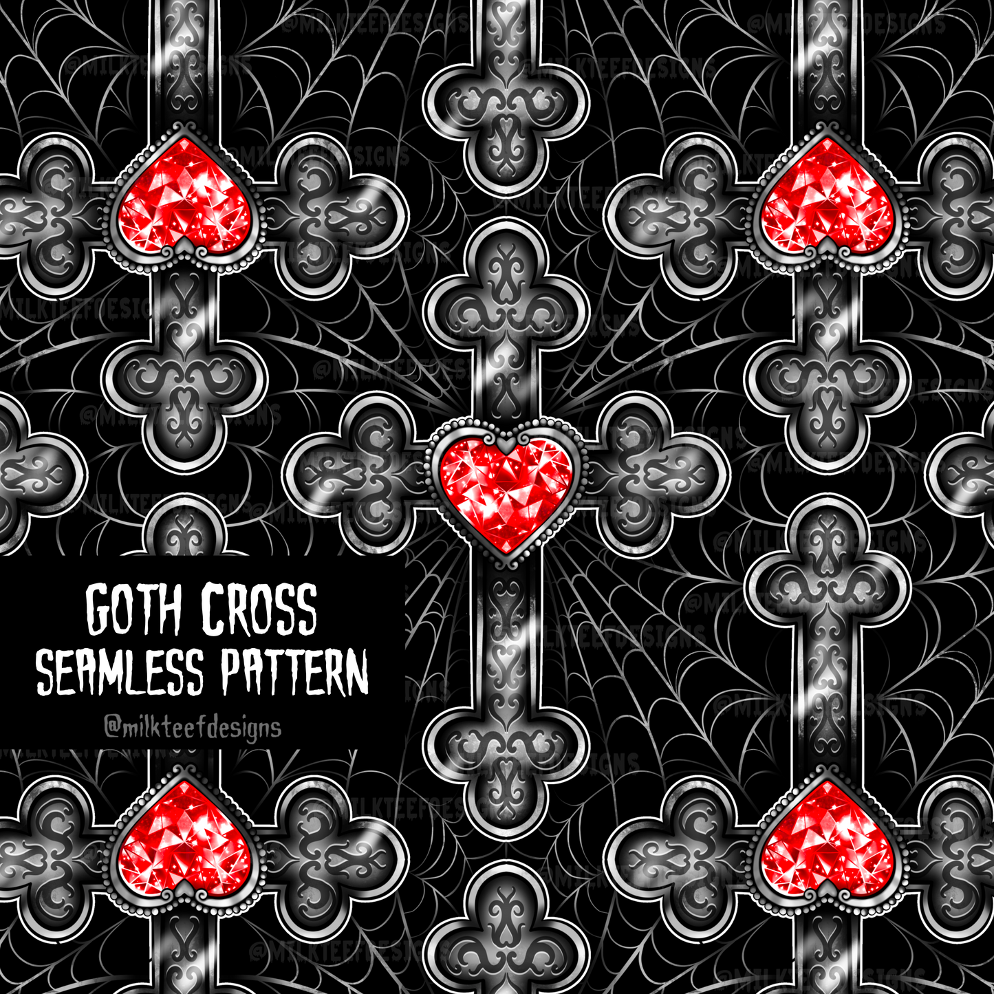 Goth Cross / Seamless Pattern