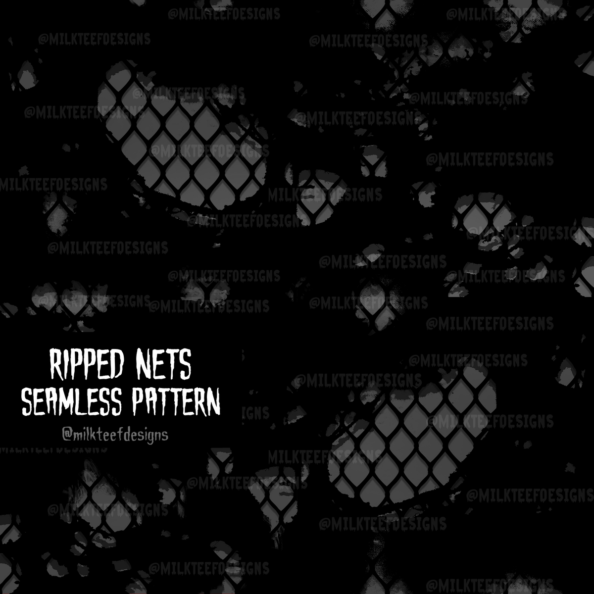 Ninja Net Pattern Ripped Nets / Seamless Pattern – milkteefdesigns