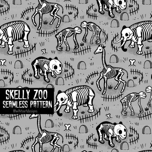 Skelly Zoo / Seamless Pattern