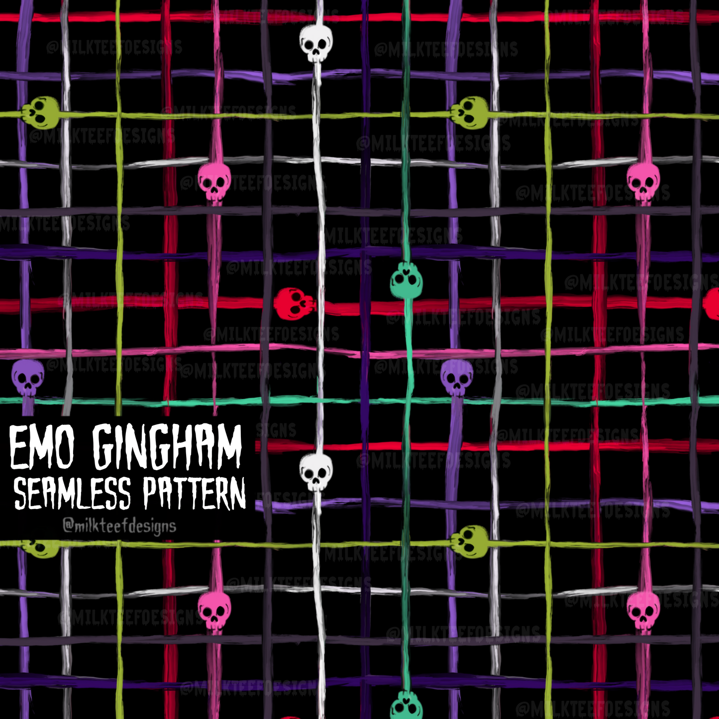 Emo Gingham / Seamless Pattern