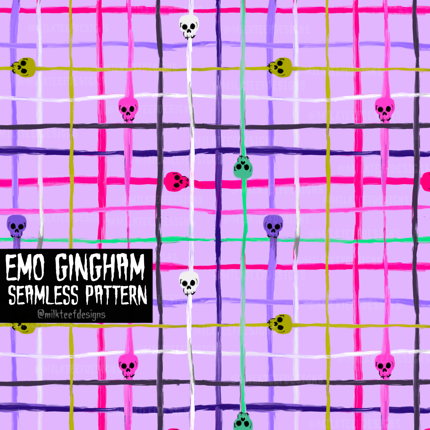 Emo Gingham / Seamless Pattern