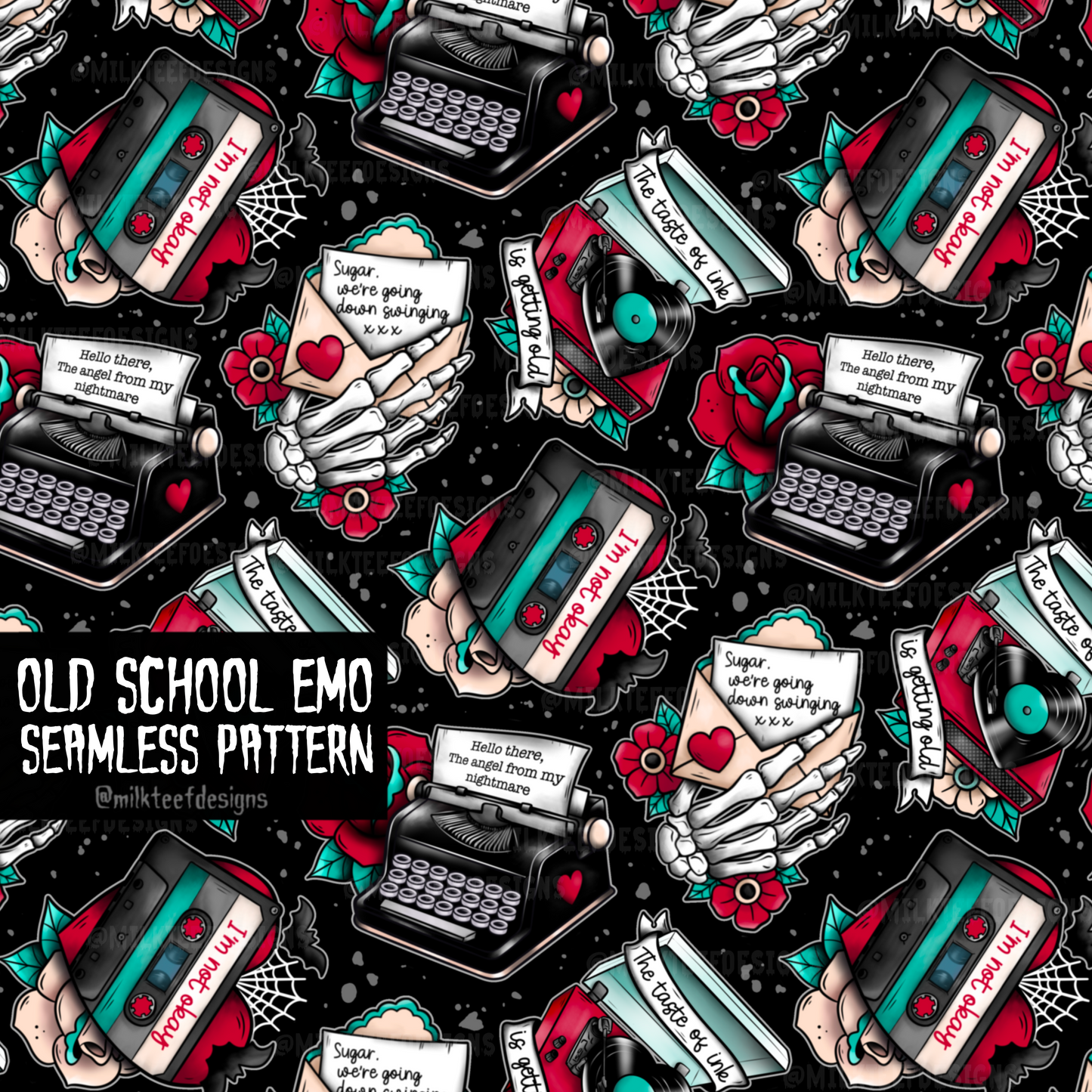 Old School Emo / Seamless Pattern