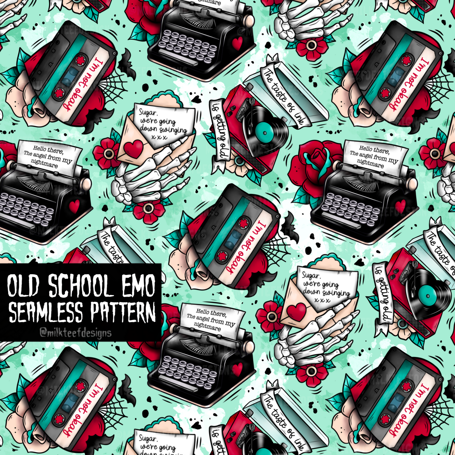 Old School Emo / Seamless Pattern