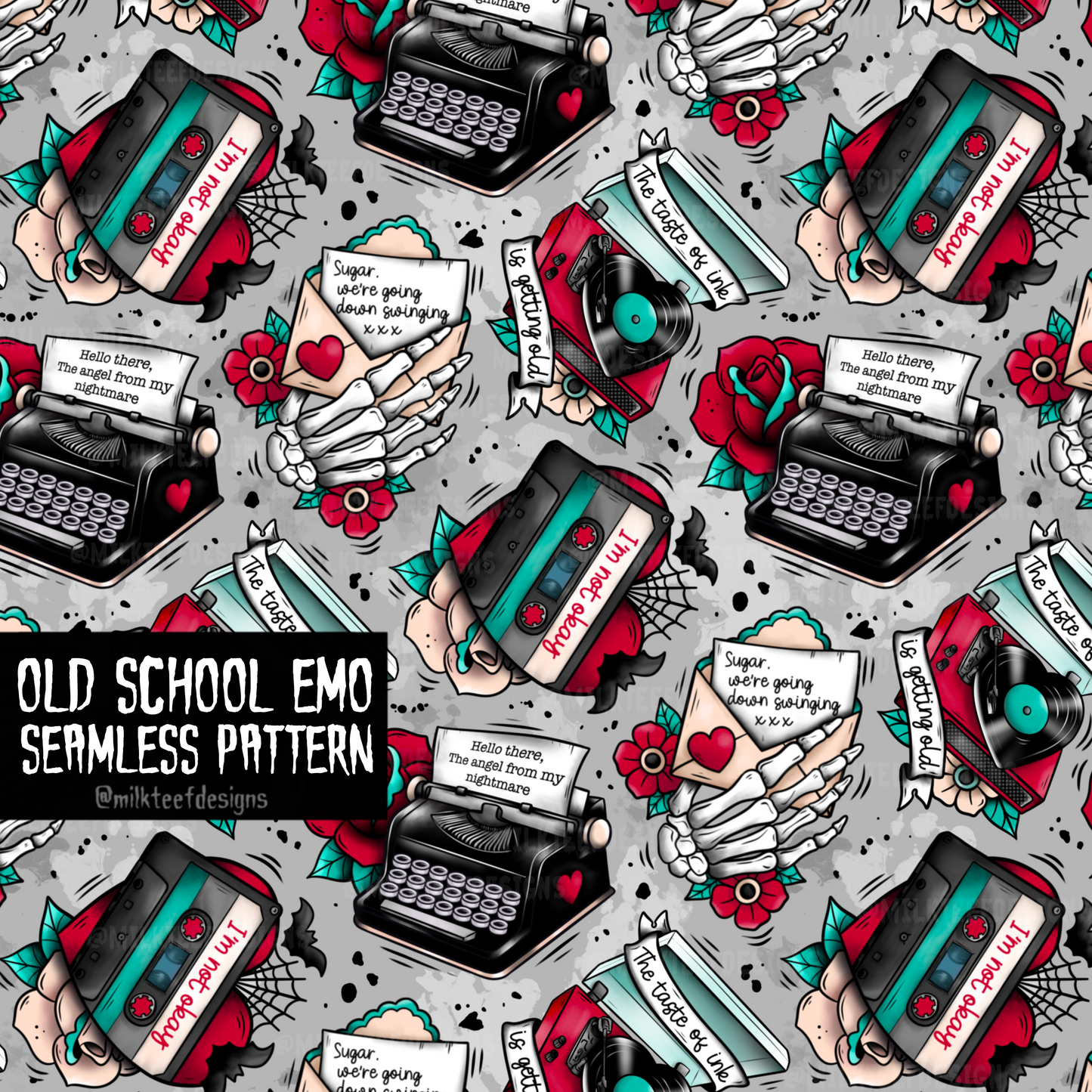 Old School Emo / Seamless Pattern