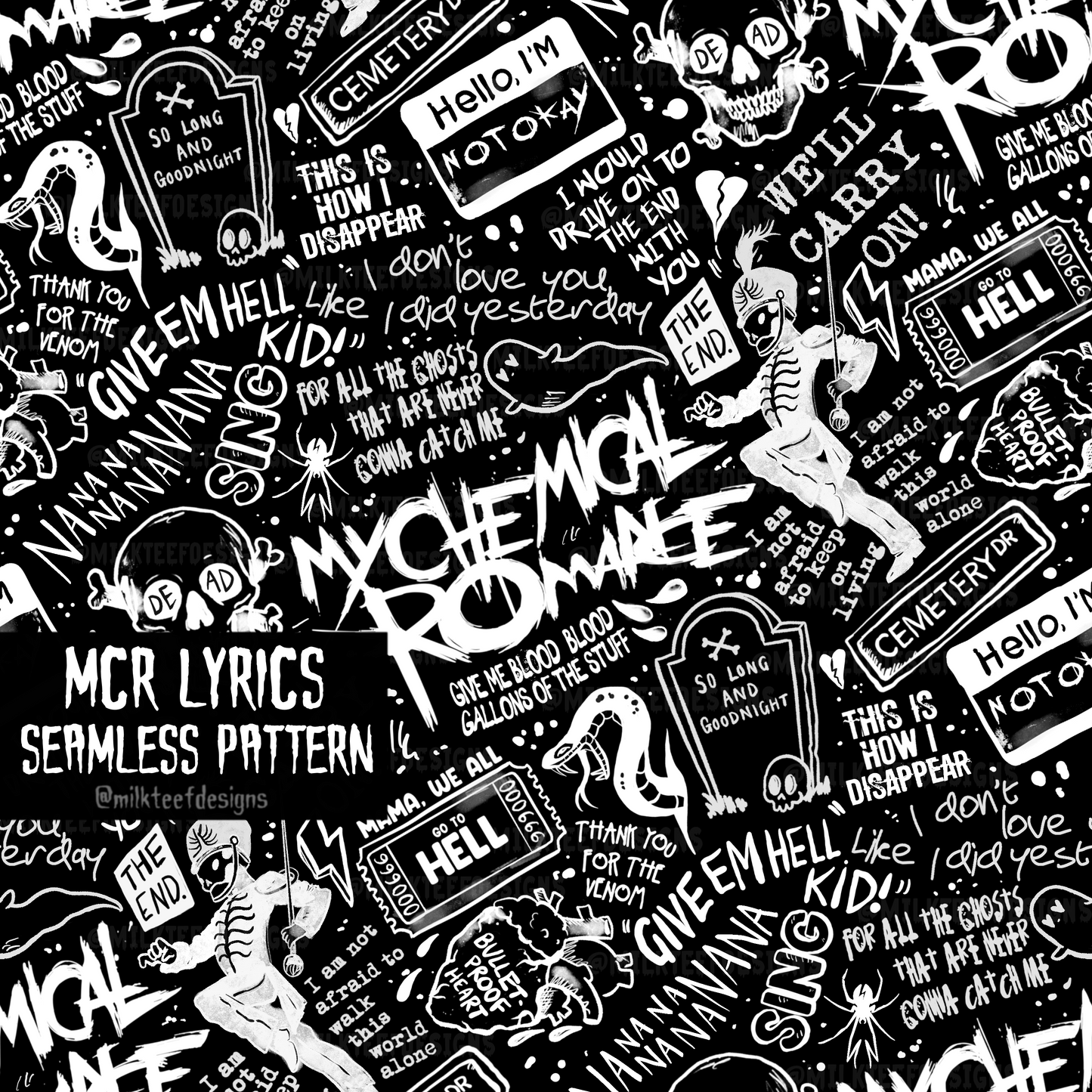 MCR Lyrics / Seamless Pattern