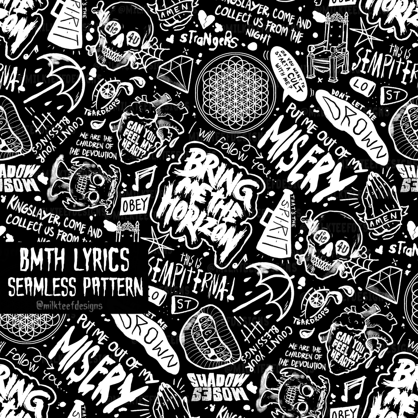 BMTH Lyrics / Seamless Pattern