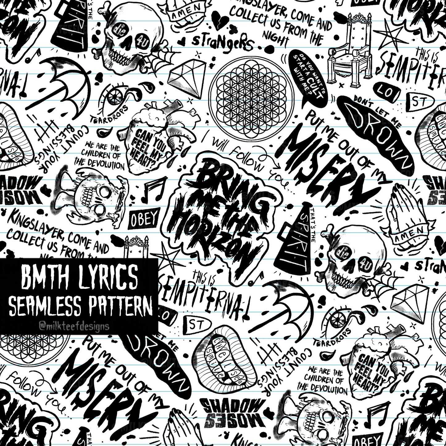 BMTH Lyrics / Seamless Pattern