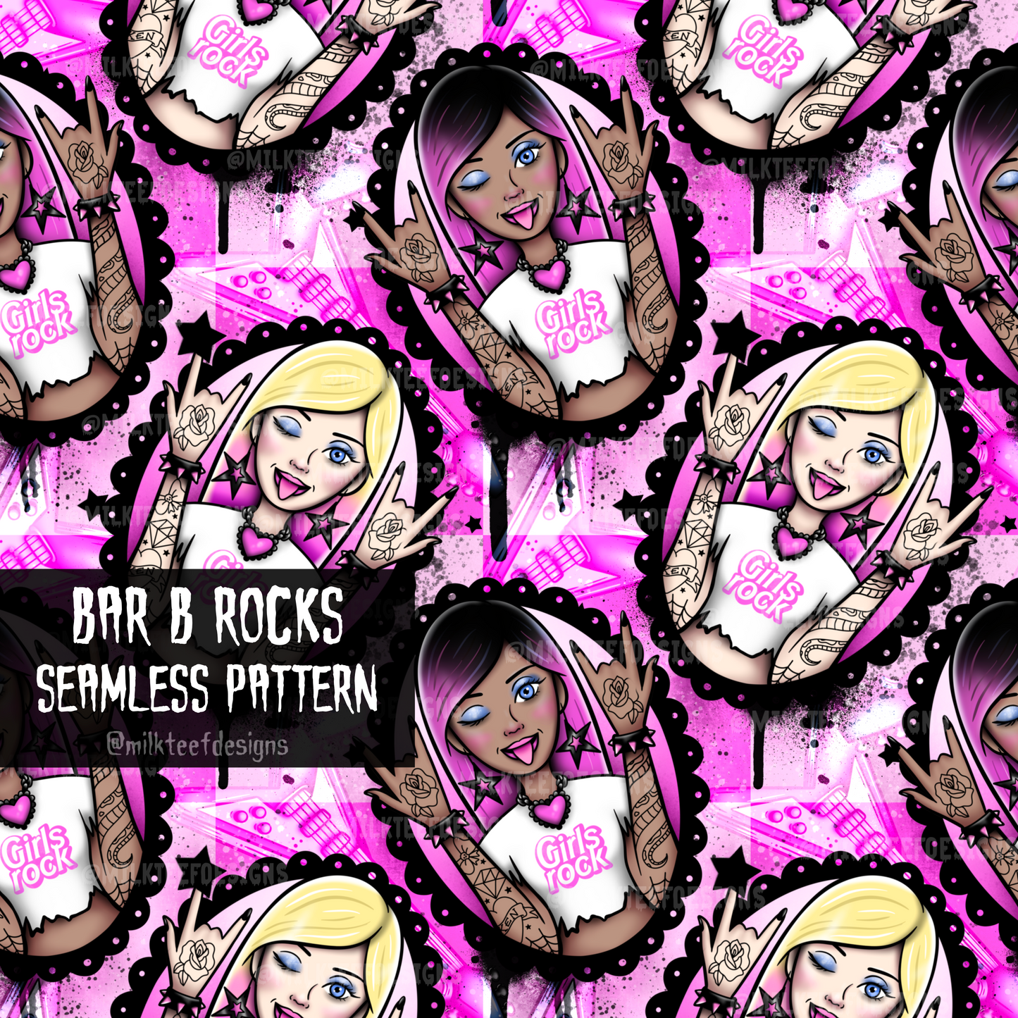 Bar B Rocks / 2 x Seamless Patterns