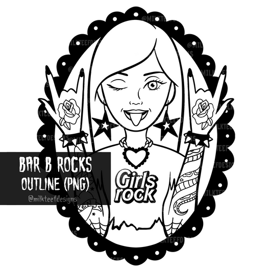 Bar B Rocks / Transparent Outline (PNG)