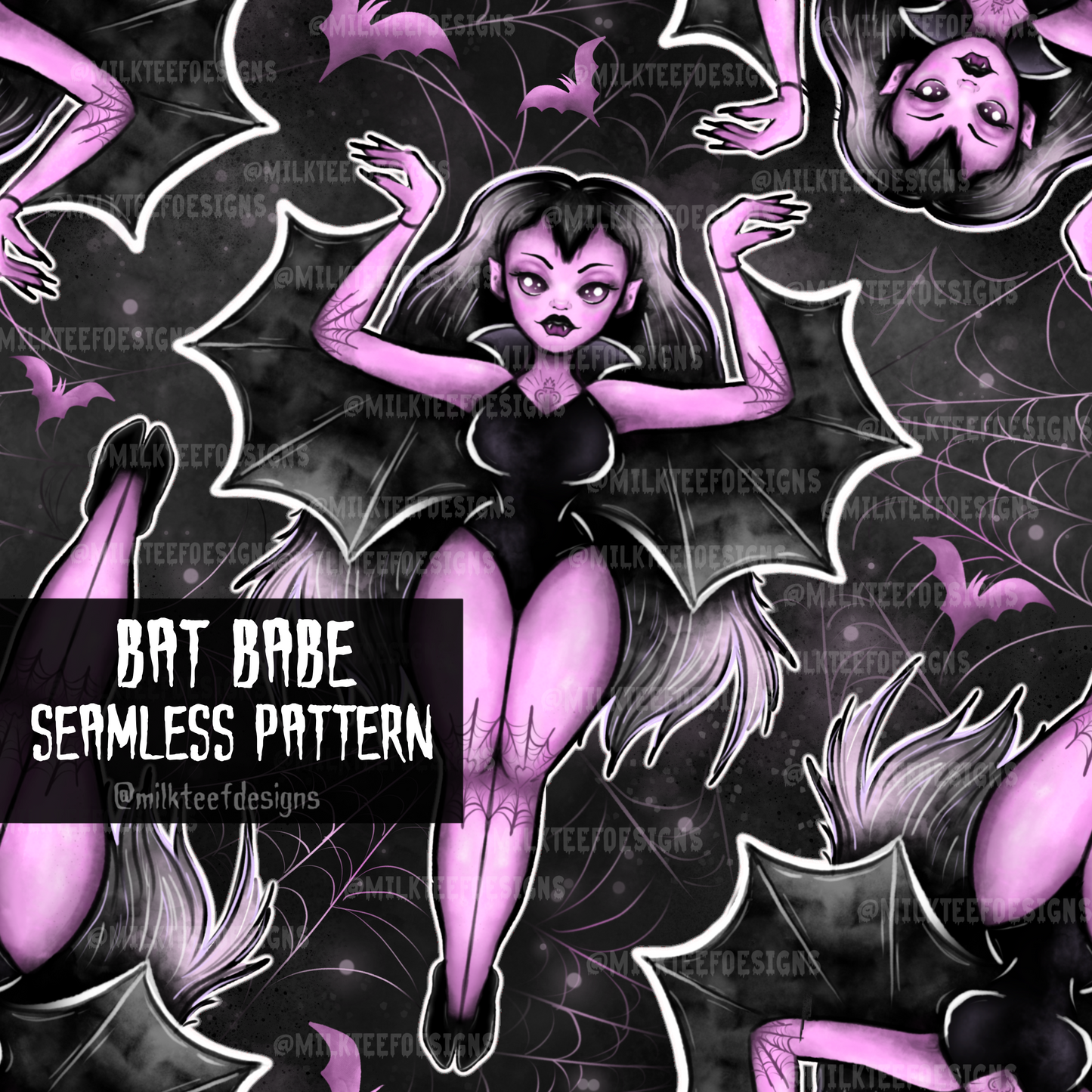 Bat Babe / Seamless Pattern