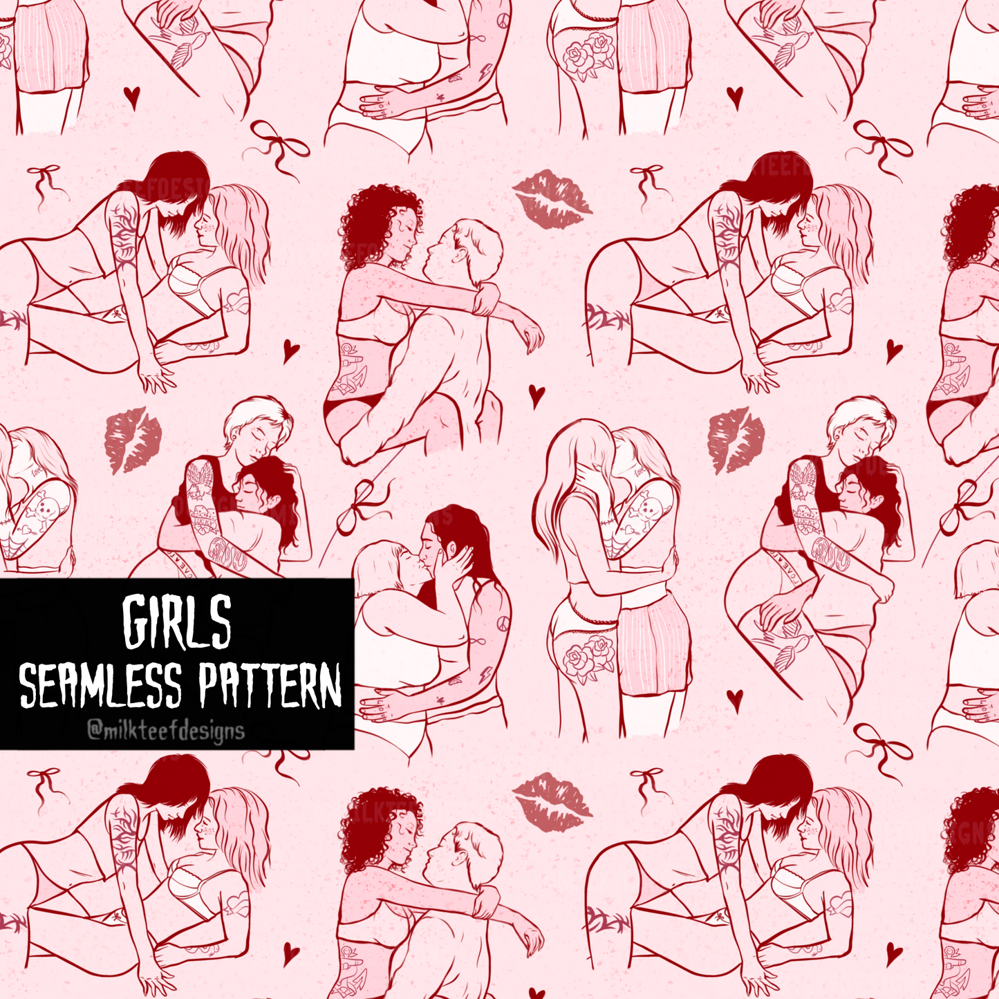 Girls / Seamless Pattern