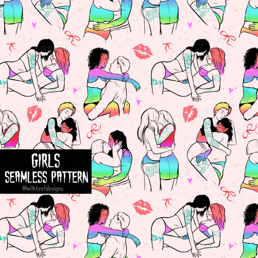 Girls / Seamless Pattern