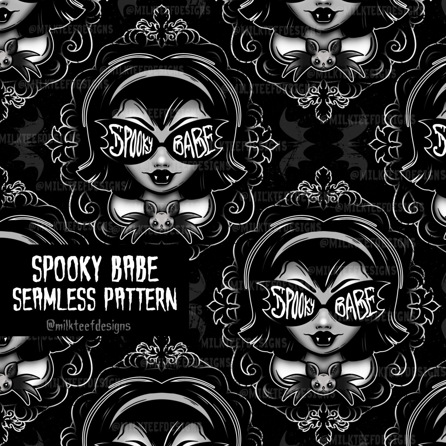 Spooky Babe / Seamless Pattern