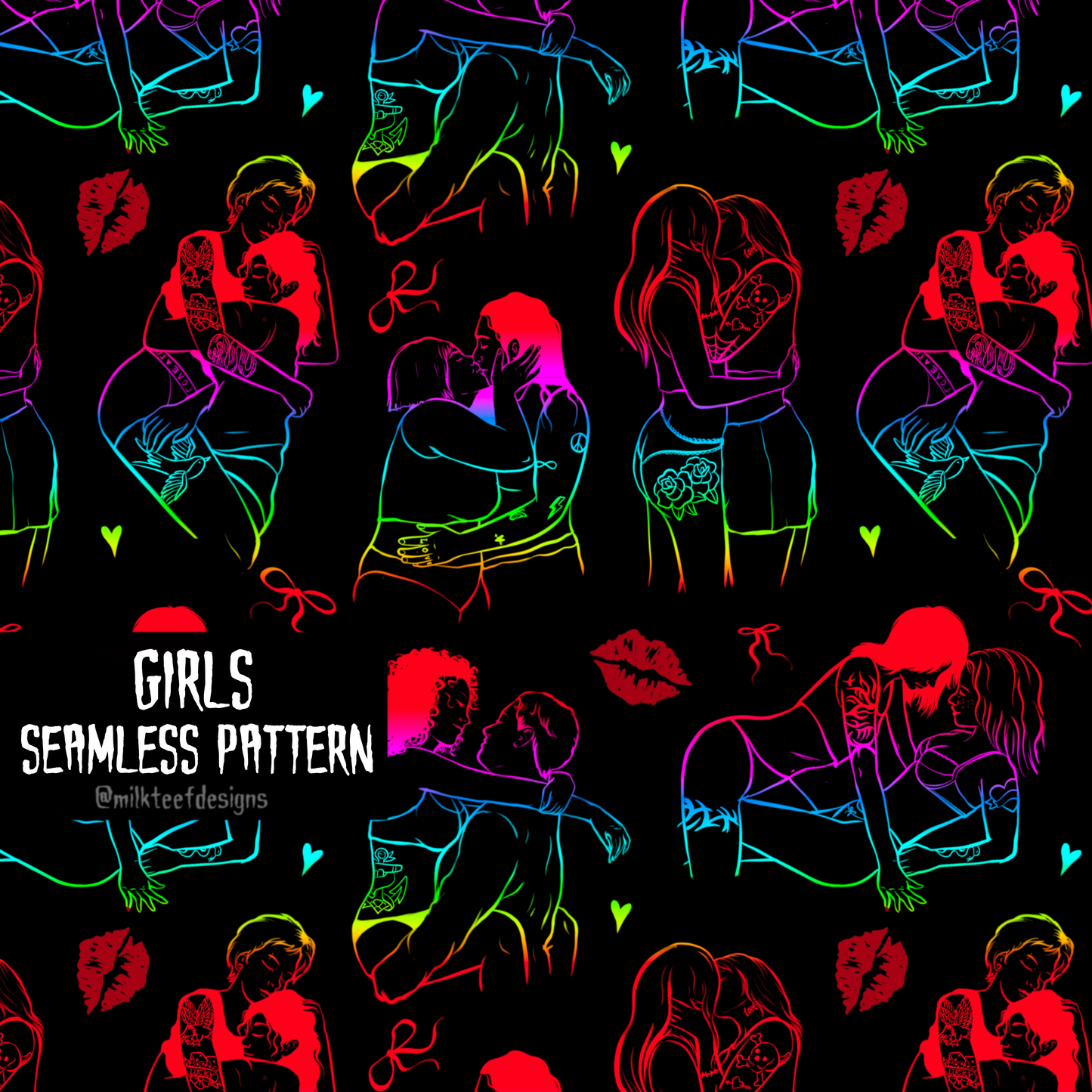 Girls / Seamless Pattern