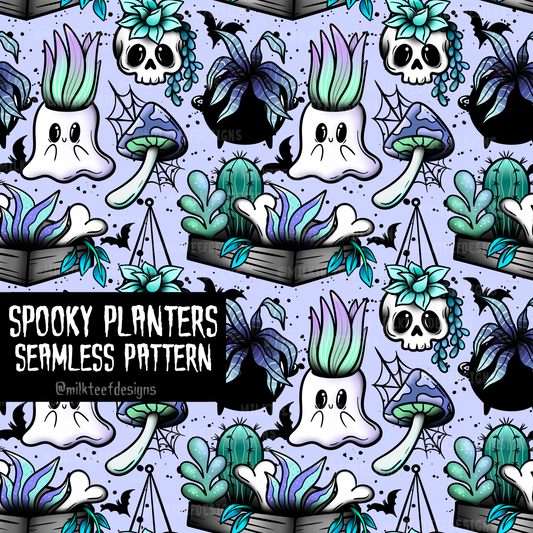 Spooky Planters / Seamless Pattern