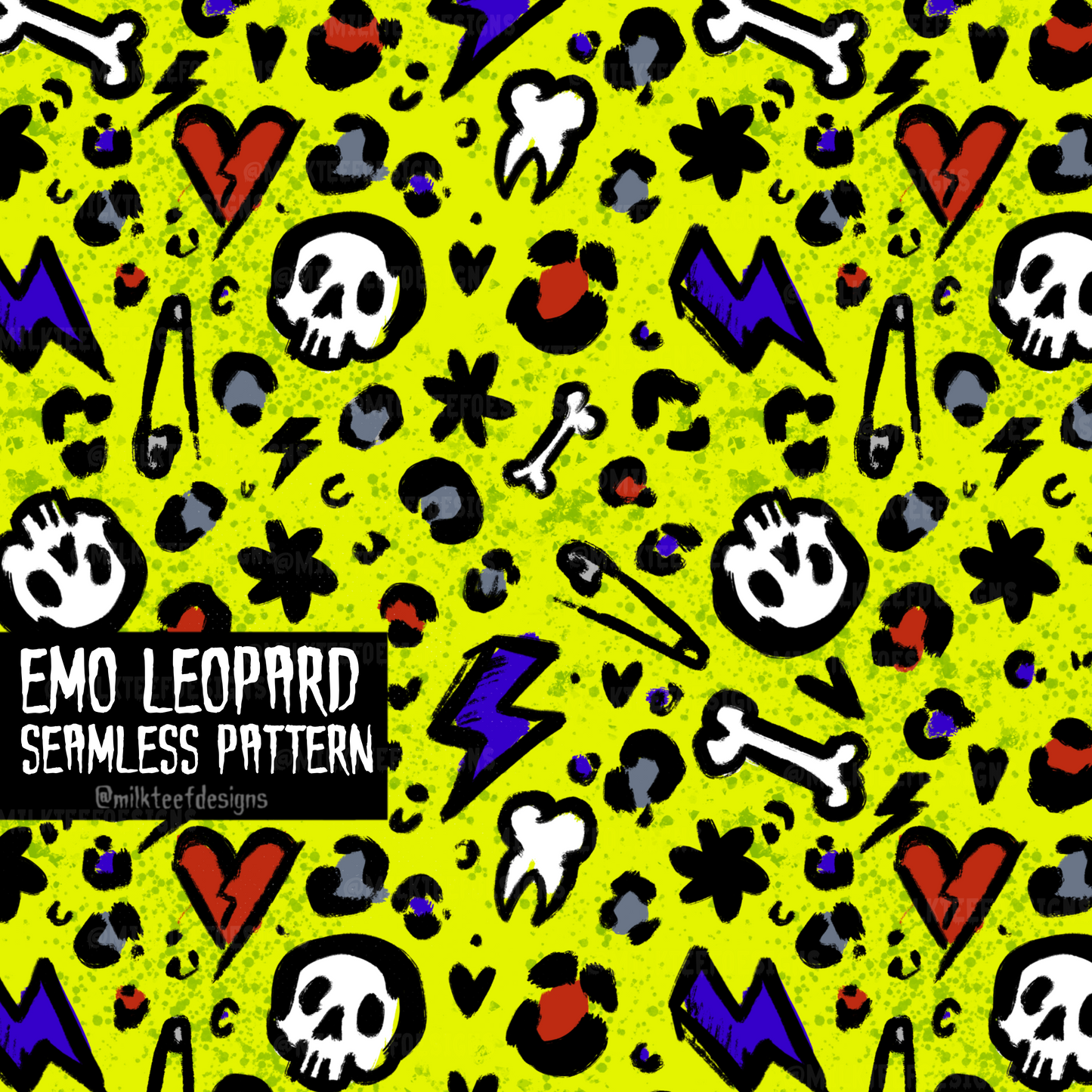 Emo Leopard - Swim Safe / Seamless Pattern