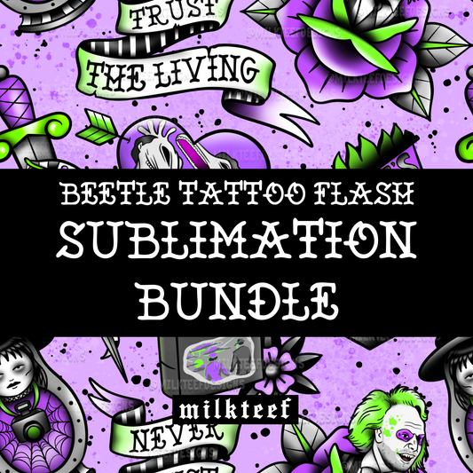 Beetle Tattoo Flash / Sublimation Design (PNG)