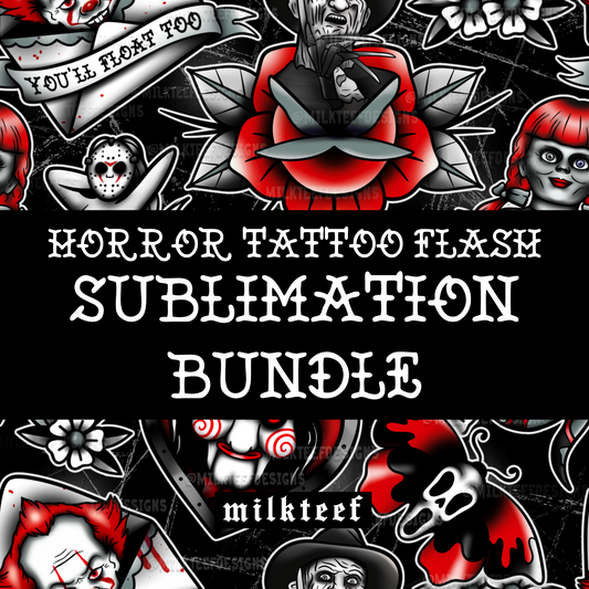 Horror Tattoo Flash / Sublimation Design (PNG)