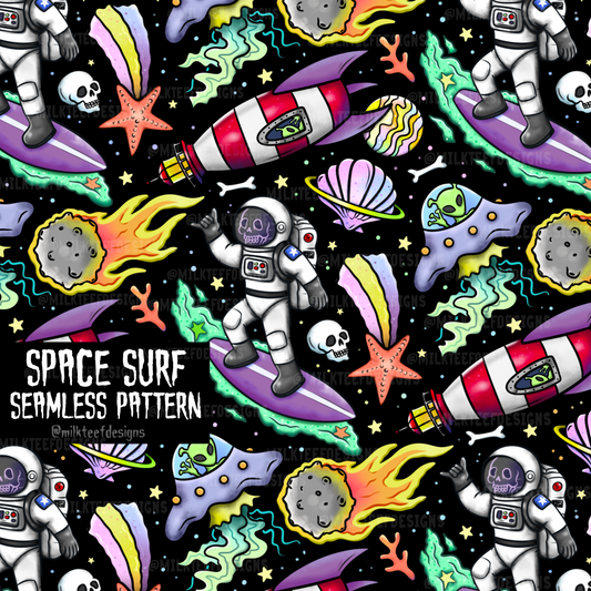Space Surf / Seamless Pattern