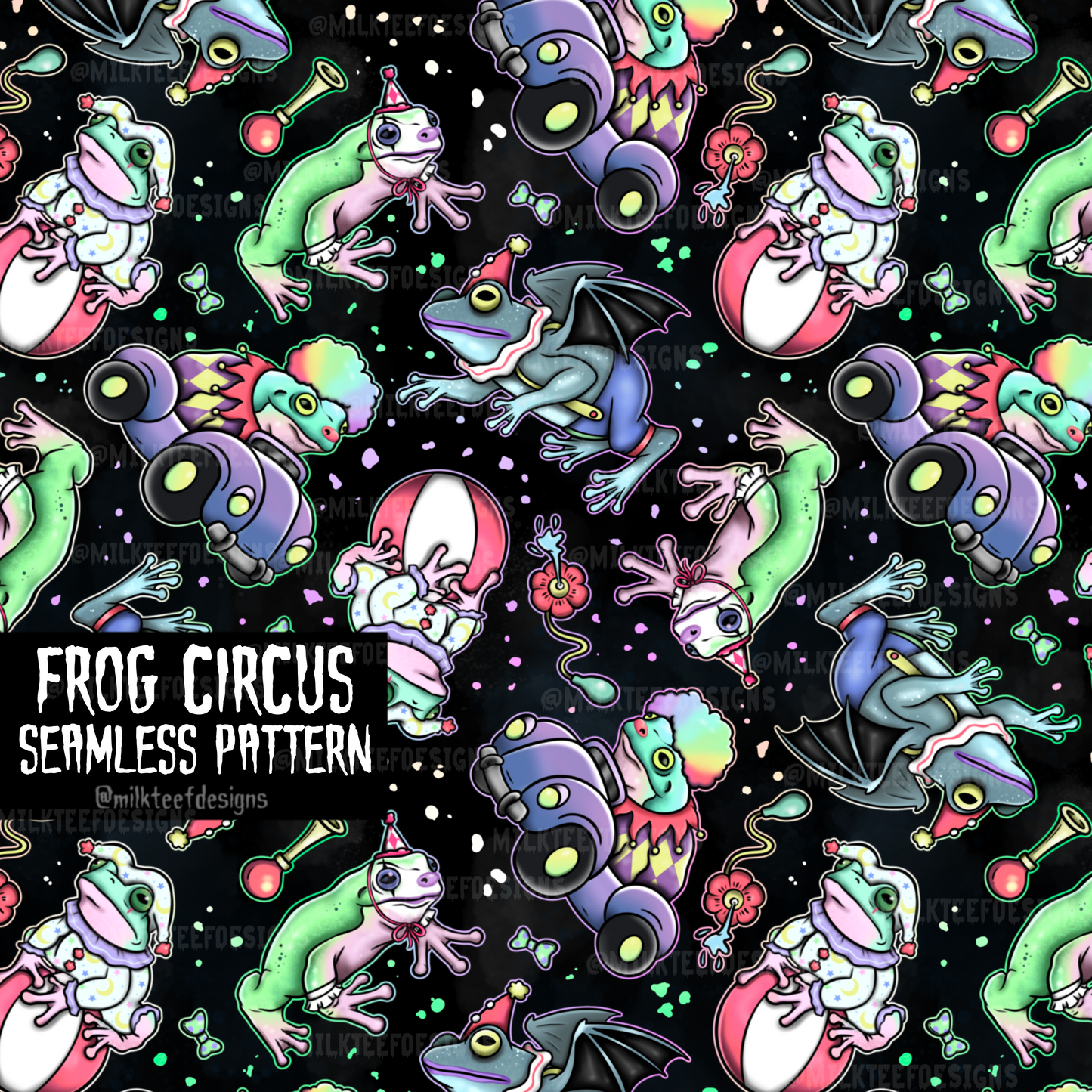 Frog Circus / Seamless Pattern