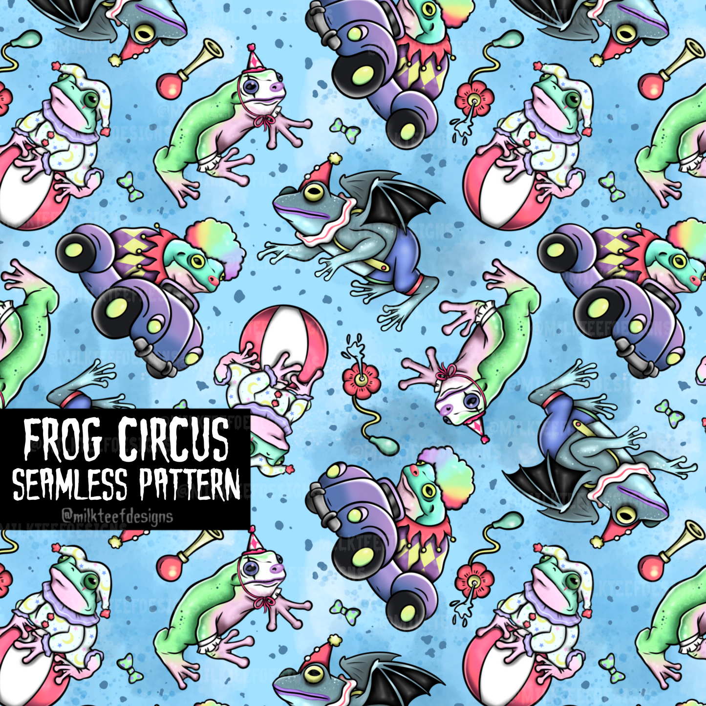 Frog Circus / Seamless Pattern