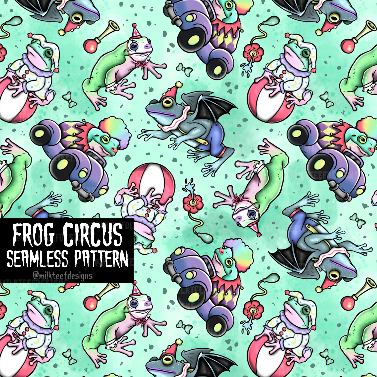Frog Circus / Seamless Pattern