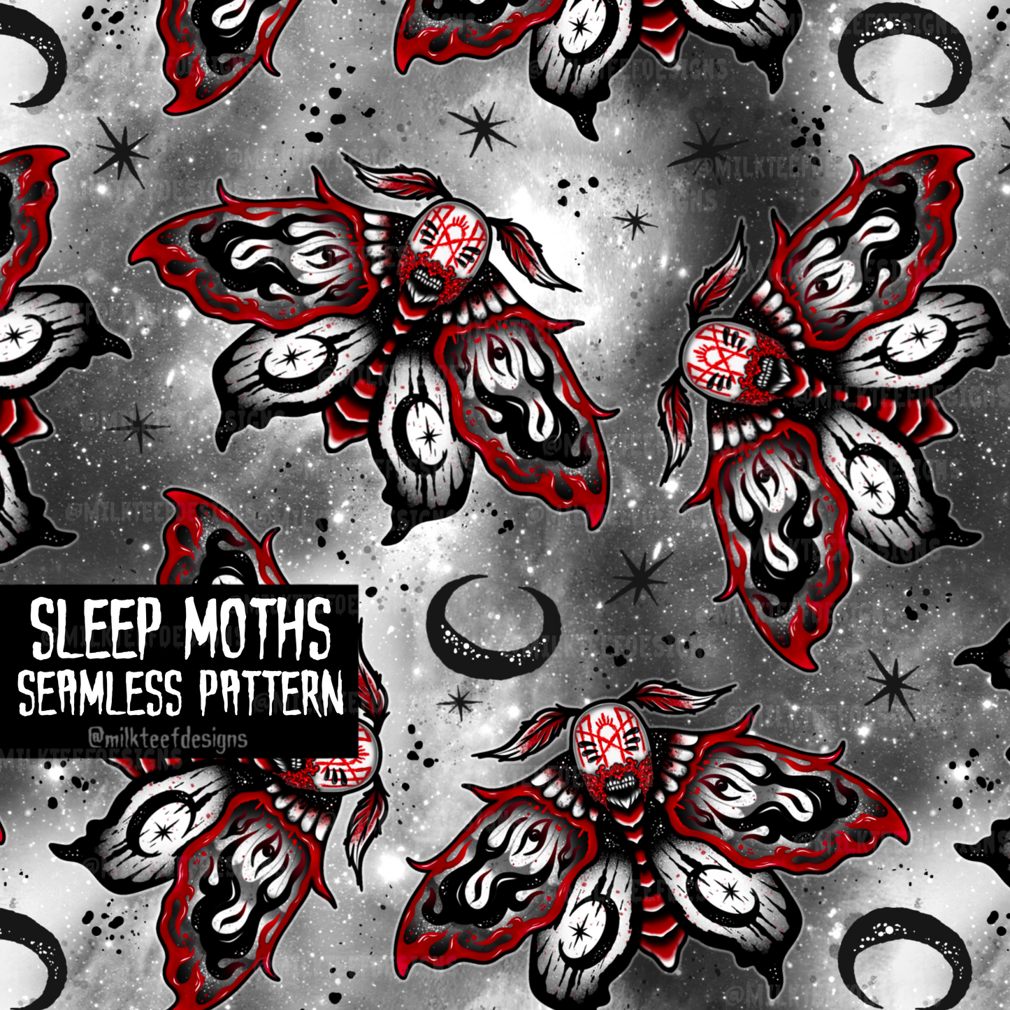Sleep Moths / Seamless Pattern