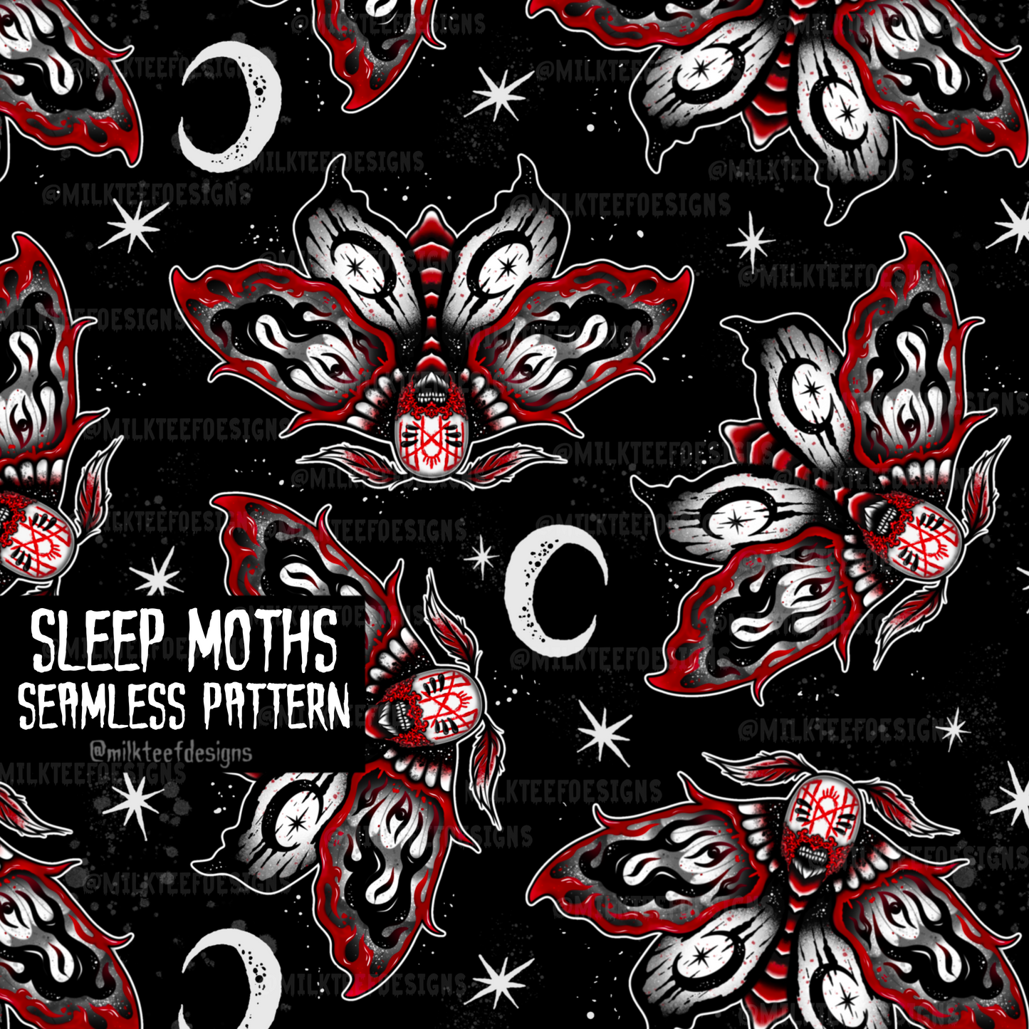 Sleep Moths / Seamless Pattern