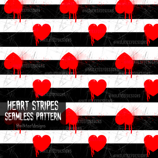 Heart Stripes / Seamless Pattern