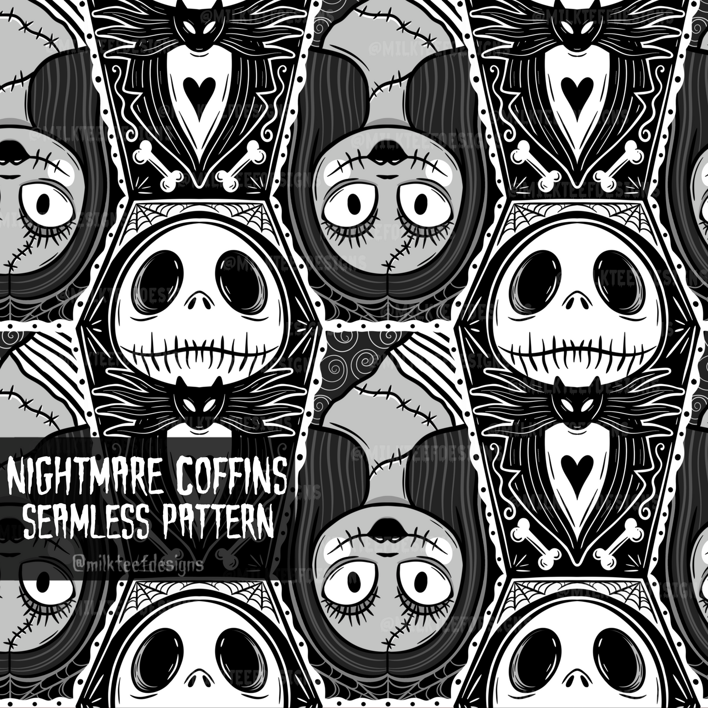 Nightmare Coffins / Seamless Pattern