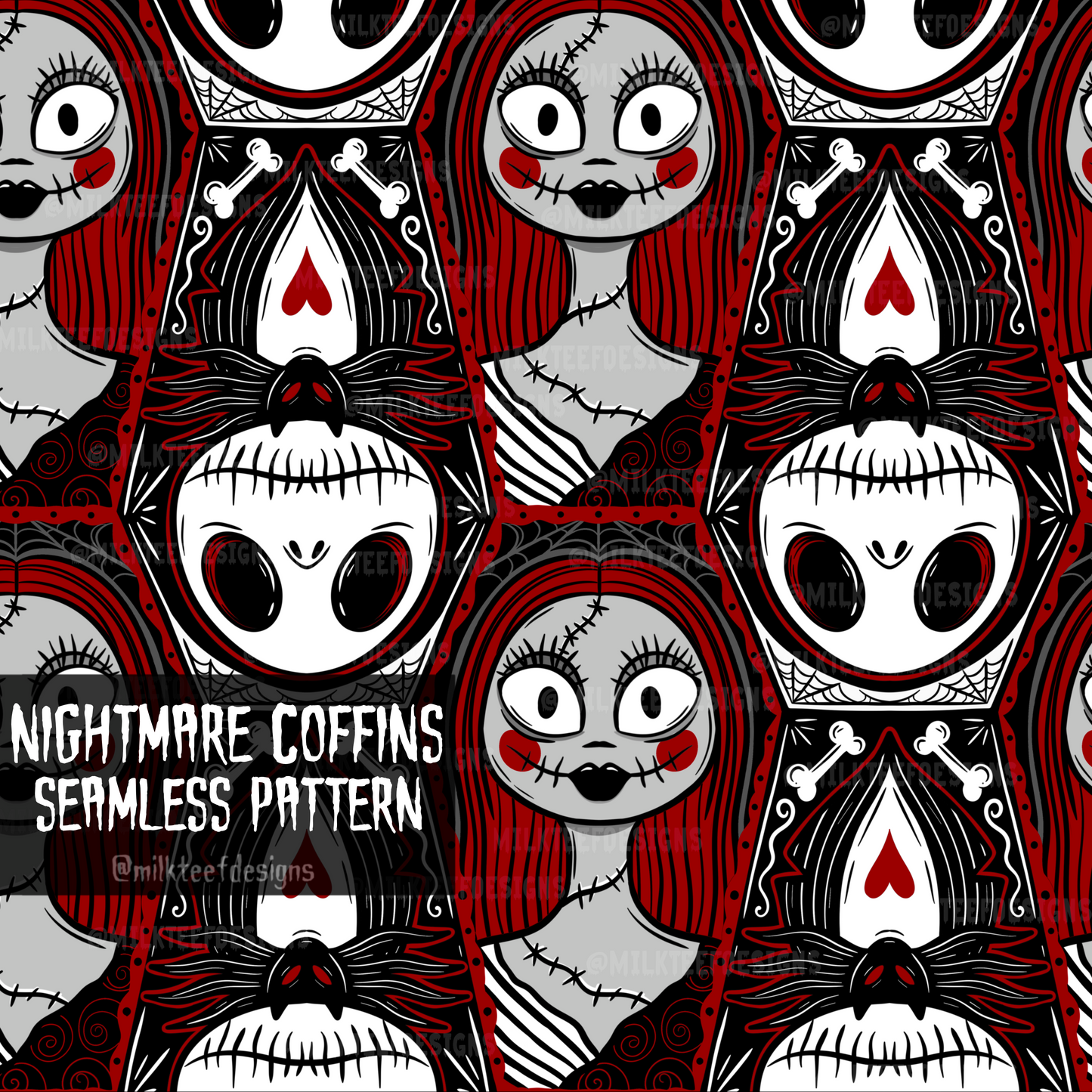 Nightmare Coffins / Seamless Pattern