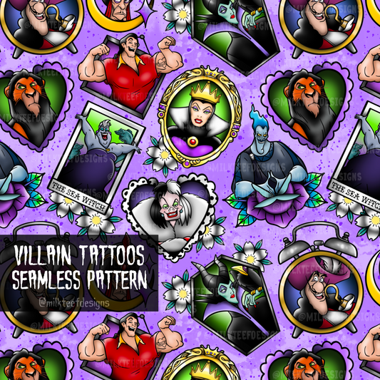 Villain Tattoos / Seamless Pattern