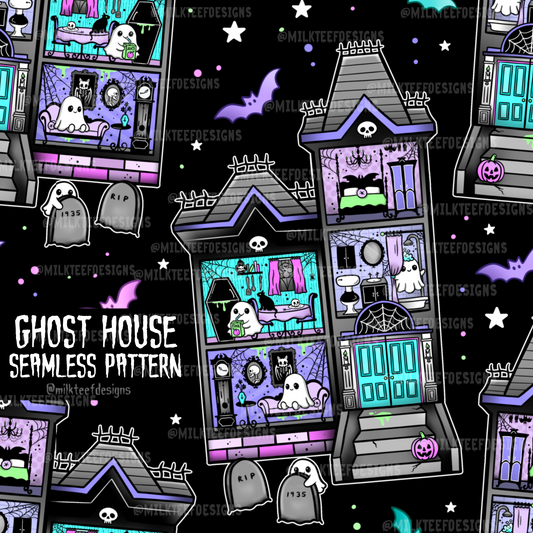 Ghost House / Seamless Pattern