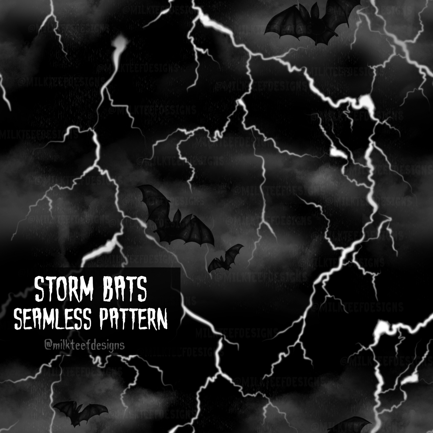 Storm Bats / Seamless Pattern