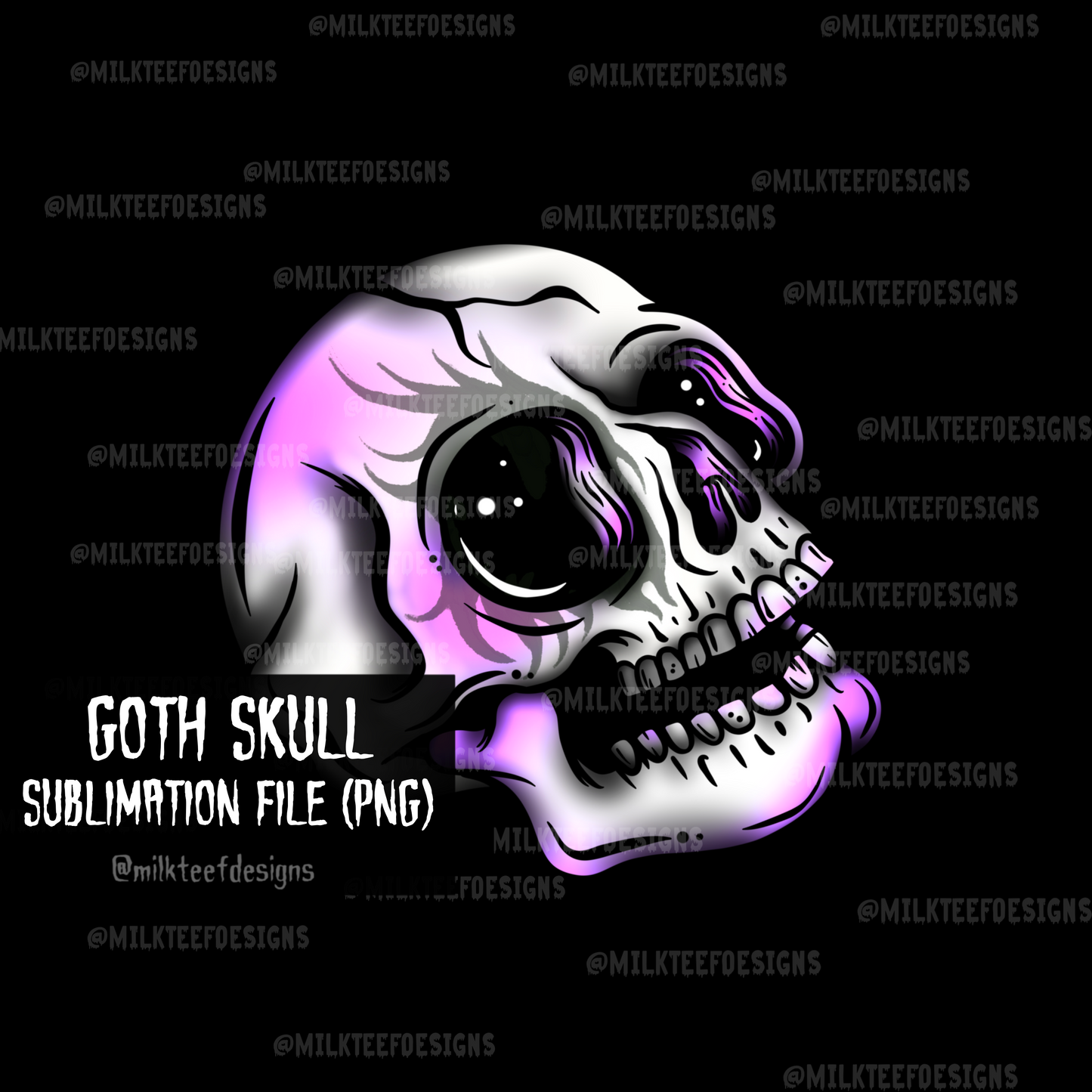 Goth Skull / Sublimation Design (PNG)