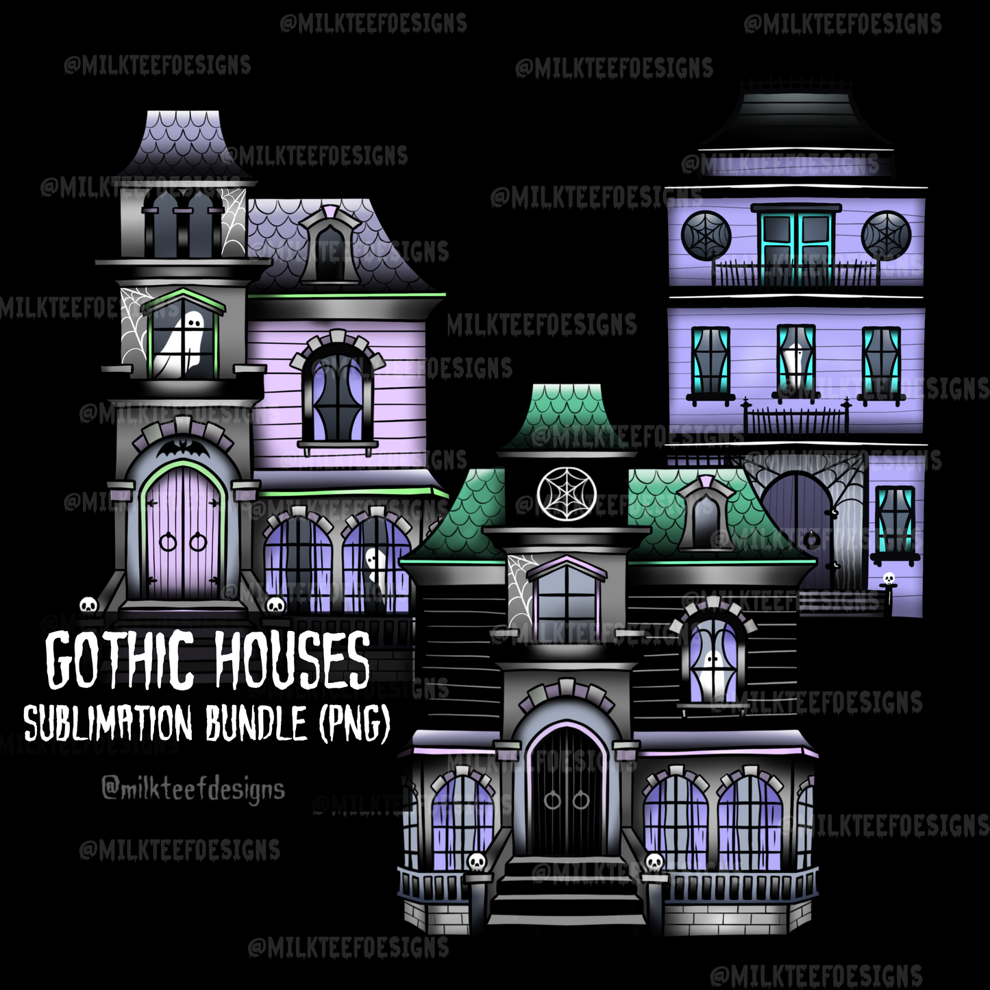 Gothic Houses / Sublimation Bundle (PNG)